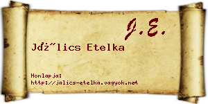 Jálics Etelka névjegykártya