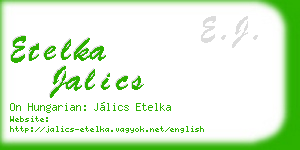 etelka jalics business card