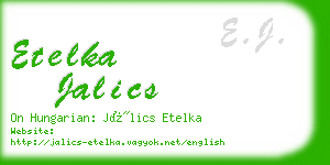 etelka jalics business card
